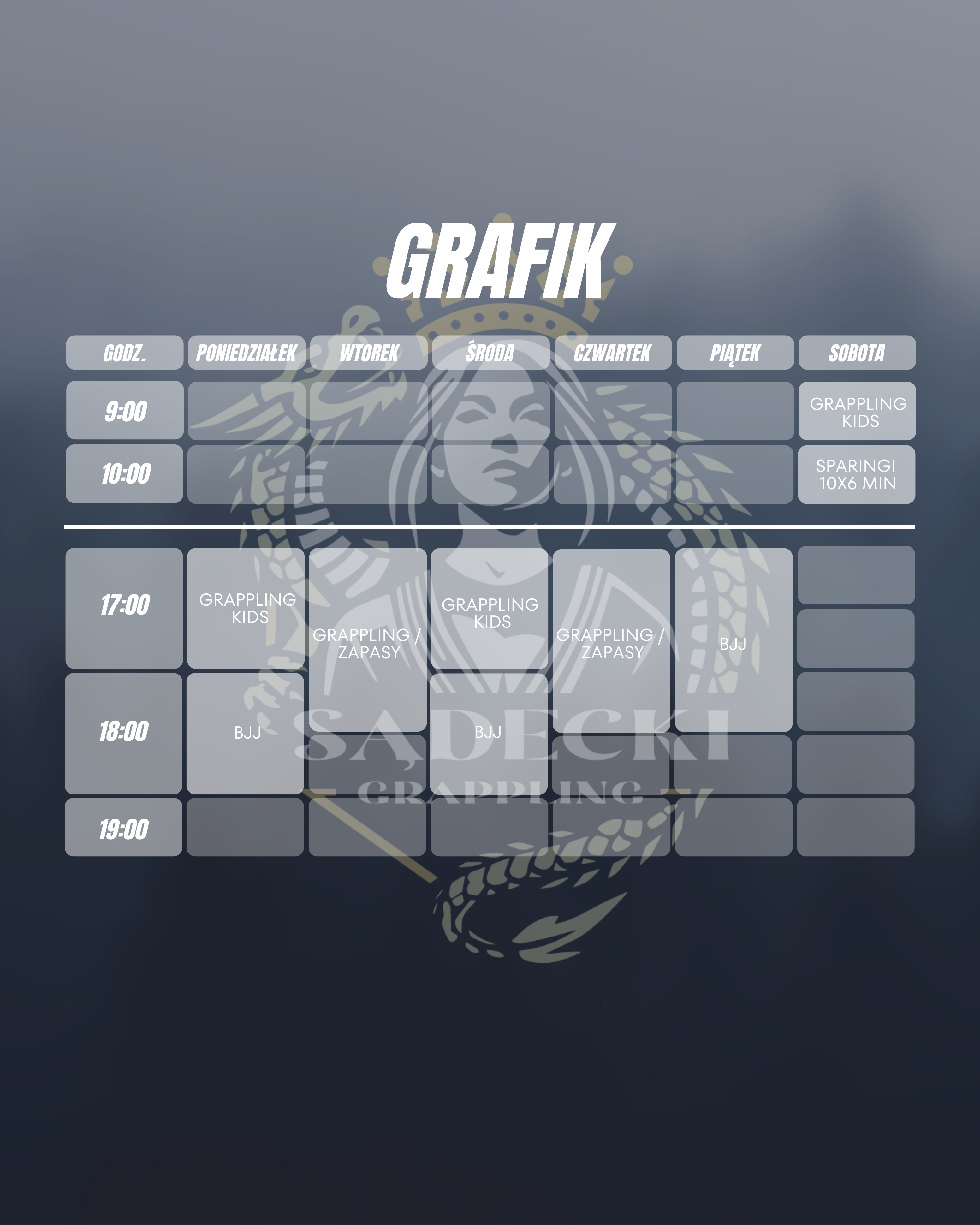 Grafik zajęć Sadecki Grappling